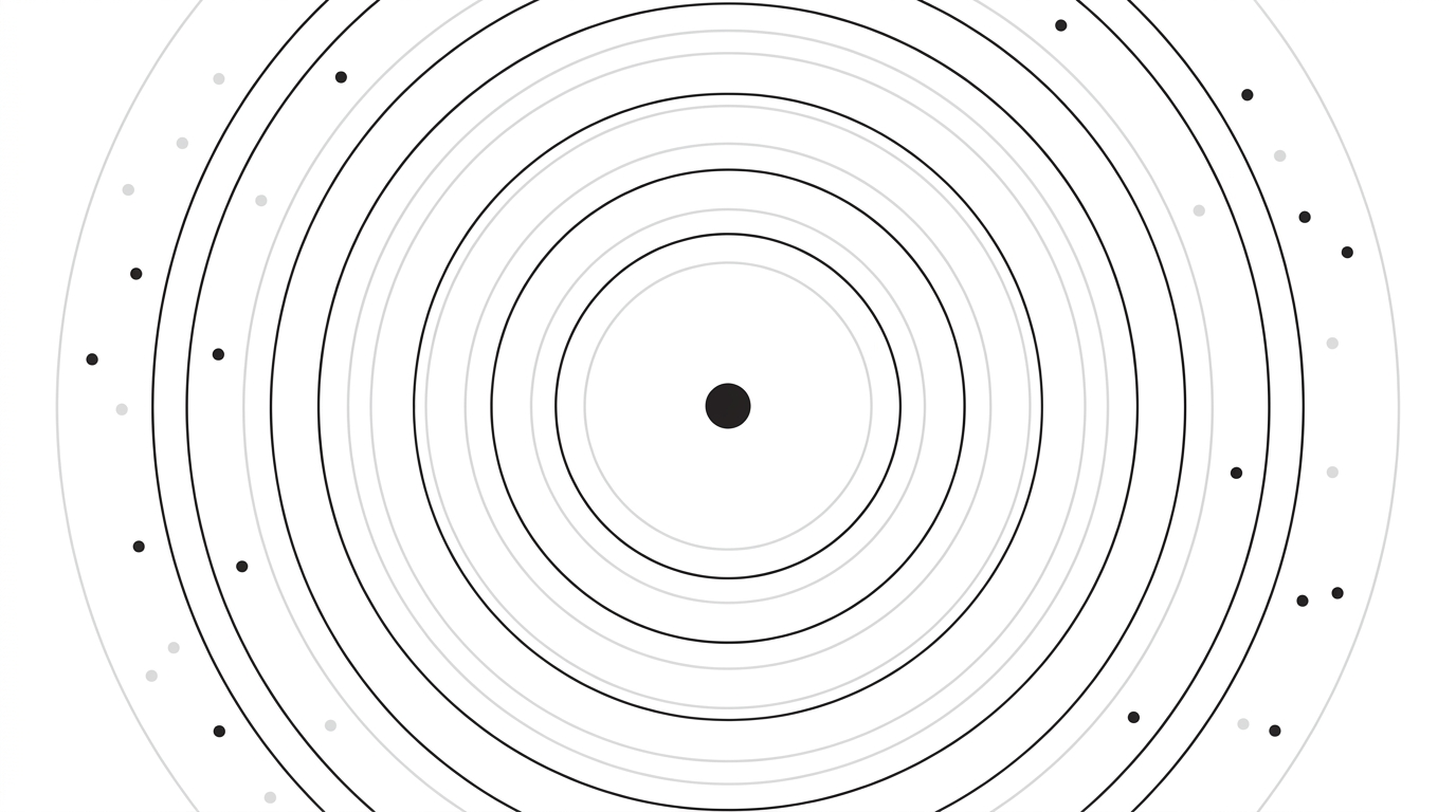 Abstract illustration of concentric rings radiating from a central point