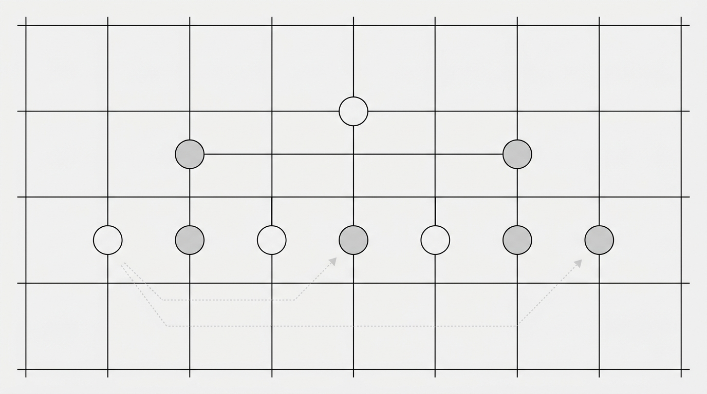 Abstract illustration of a site architecture grid